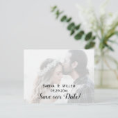 Goth Save Our Date Couple Photo Wedding Postcard Aankondigingskaart (Staand voorkant)