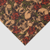 Goth Schedel en Rozen Graffiti patroon  Tissuepapier (Detail)
