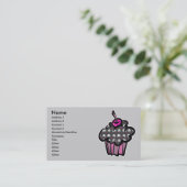 goth schedel kruisbeenderen cupcake, Naam, Adres 1 Visitekaartje (Staand voorkant)
