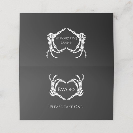 Goth Schedel Skelet Hand Favorieten Plaatskaartje (Buitenkant ongevouwen)