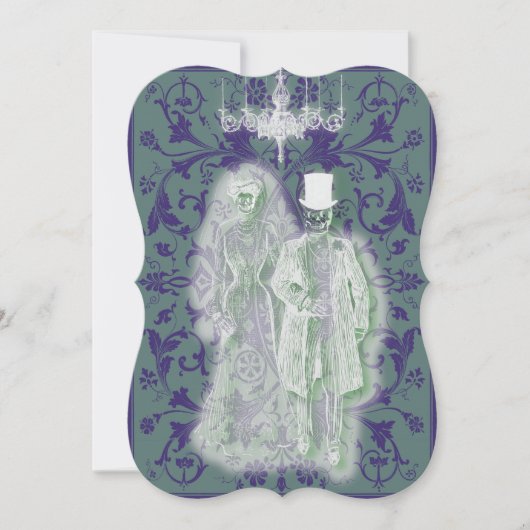 Goth Skelet Bruid en Bruidegom Koppel Kaart (Voorkant)