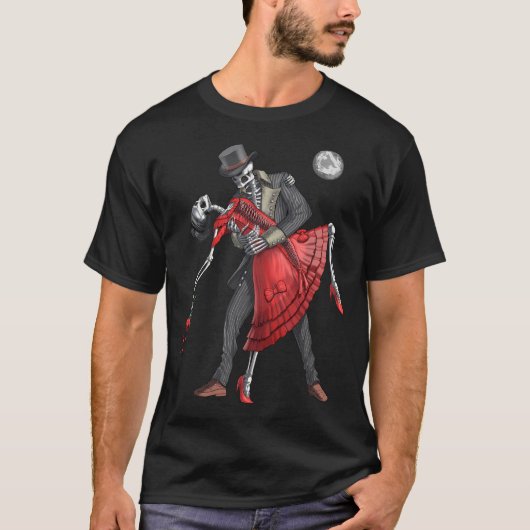 Goth-skeletten dansen t-shirt (Voorkant)