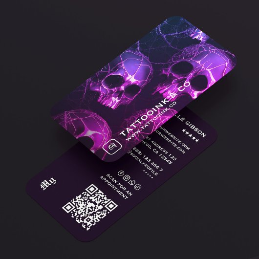 Goth Skull Tattoo Artist Logo Tattooist Modern Visitekaartje