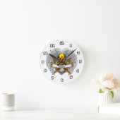 Goth skull Warrior Clock Ronde Klok (Huis)
