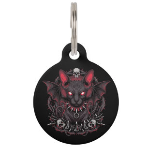 Goth Sphynx Kat Vleermuis Vleugels Death Metal Gep Huisdierpenning