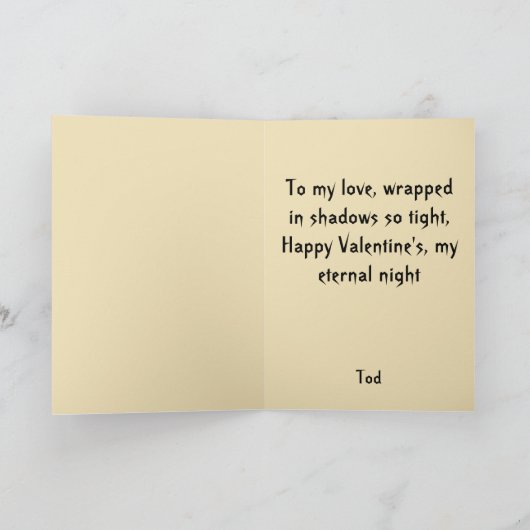 Goth spooky Valentijn Grim Reaper met Hart Kaart (Binnen)