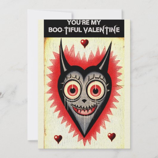 Goth Spooky Valentijn Vampier Hart Feestdagenkaart (Voorkant)