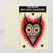 Goth Spooky Valentijn Vampier Hart Feestdagenkaart (Voorkant / Achterkant)