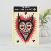 Goth Spooky Valentijn Vampier Hart Feestdagenkaart (Staand voorkant)
