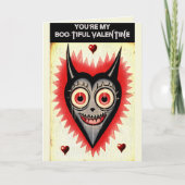 Goth Spooky Valentijnsdag Vampier Hart Kaart (Voorkant)