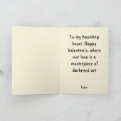 Goth Spooky Valentijnsdag Vampier Hart Kaart (Binnen)