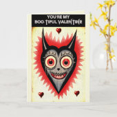 Goth Spooky Valentijnsdag Vampier Hart Kaart (Gele Bloem)