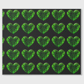 Goth St. Patrick's Day Groen Hart Inpakpapier (Vlak)