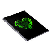Goth St. Patrick's Day Groen Hart Notitieboek (Rechterzijde)