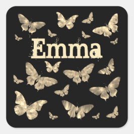 Goth stijl maanlicht vlinder gotische kunst Emma n Vierkante Sticker