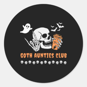 Goth Tantes Club Tante Halloween Griezelig Gotisch Ronde Sticker