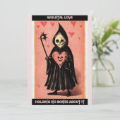 Goth Tegenover de Dood met Hart Feestdagenkaart (Staand voorkant)