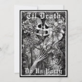 Goth Tot de Dood Ons Scheidt Skelet Bruidsfeestje Kaart (Voorkant)