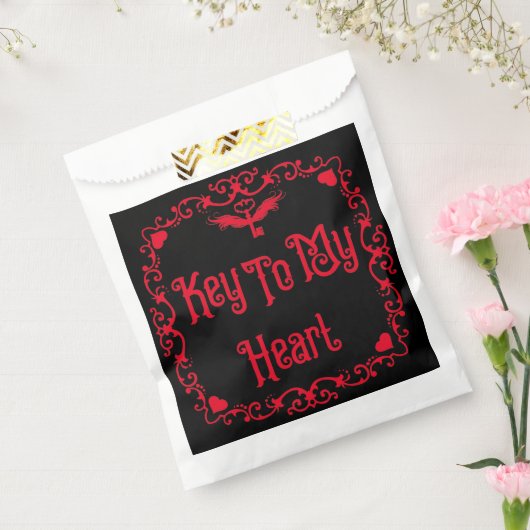 Goth Valentijn Sleutel tot mijn hart Rood Bedankzakje (Gezegeld)