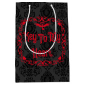 Goth Valentijn Sleutel Tot Mijn Hart Rood Medium Cadeauzakje (Voorkant)