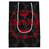 Goth Valentijn Sleutel Tot Mijn Hart Rood Medium Cadeauzakje (Achterkant)