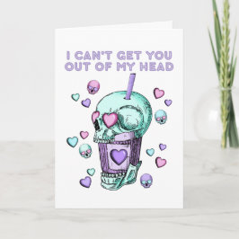 Goth Valentijnsdag schedelharten boba-bekerriet Kaart