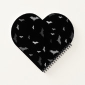 Goth Vampier Vleermuizen Hartvorm Spiral Notebook Notitieboek (Achterkant)