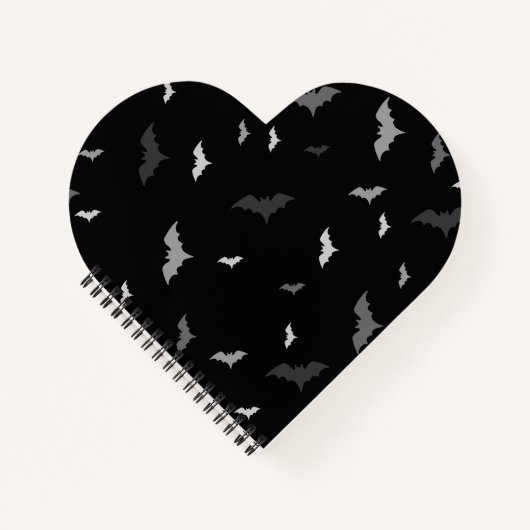 Goth Vampier Vleermuizen Hartvorm Spiral Notebook Notitieboek (Voorkant)