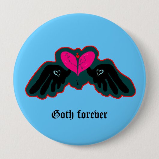 Goth voor altijd knop ronde button 4,0 cm (Voorkant)