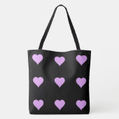 Goth Zwart en Roze Hart Ontwerp Tote Bag (Achterkant)