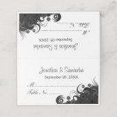 Goth zwart-witte hibiscus bloemtafel plaatskaartje (Buitenkant ongevouwen)