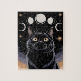 Goth Zwarte Kat, Goth Cadeau, Heksenuur Zwarte Kat Legpuzzel