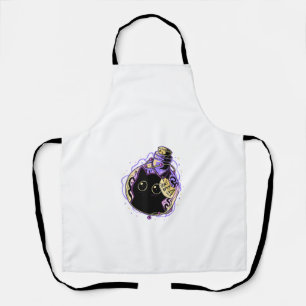 Goth Zwarte Kat Shirt Halloween Kat Boze Heks Kat Schort