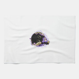 Goth Zwarte Kat Shirt Halloween Kat Boze Heks Kat  Theedoek