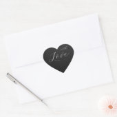 Goth Zwarte Leren Hart Envelope Zegel Sticker (Envelop)