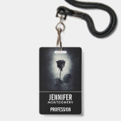 Goth Zwarte Roos Druppelend Bloed Macabere Beroep Badge (Achterkant met lanyard)