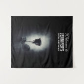 Goth Zwarte Roos Druppelend Bloed Macabere Verjaar Wandkleed (Voorkant (horizontaal))