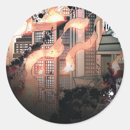 Gotham Burning Ronde Sticker (Voorkant)