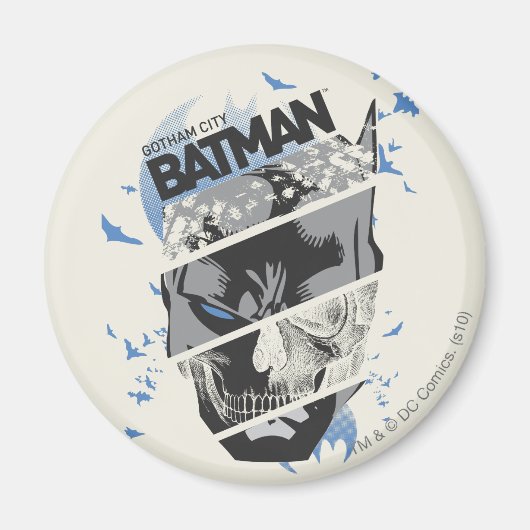 Gotham City Batman Skull Collage Magneet (Voorkant)