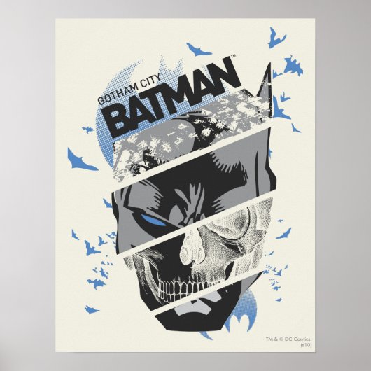 Gotham City Batman Skull Collage Poster (Voorkant)