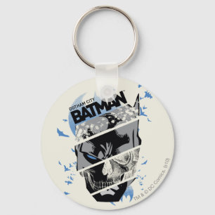 Gotham City Batman Skull Collage Sleutelhanger