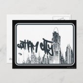 Gotham City Sticker Briefkaart (Voorkant / Achterkant)