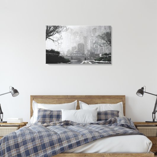 Gotham Garden (Winter) Canvas Afdruk (Insitu (Slaapkamer))
