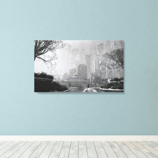 Gotham Garden (Winter) Canvas Afdruk (Insitu (Houten vloer))