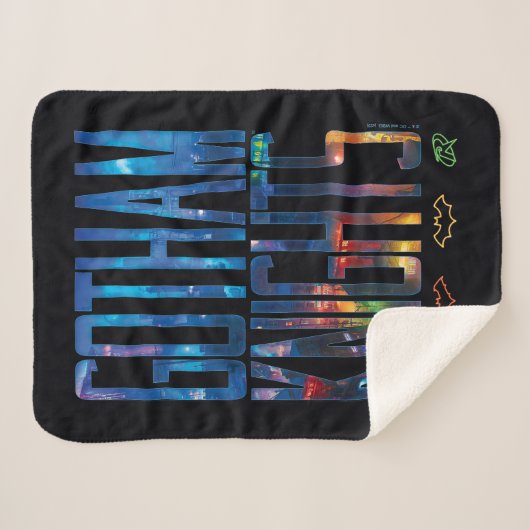 Gotham Knights City Lettering Sherpa Deken (Voorkant (horizontaal))