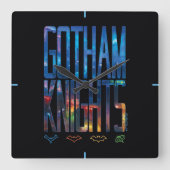 Gotham Knights City Lettering Vierkante Klok (Voorkant)