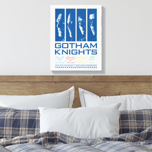 Gotham Knights Gezichtspanelen Canvas Afdruk (Insitu (Slaapkamer))