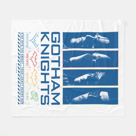 Gotham Knights Gezichtspanelen Fleece Deken (Voorkant (Horizontaal))