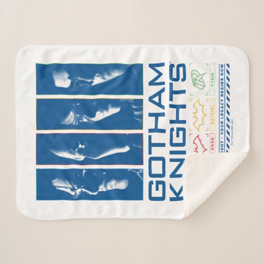 Gotham Knights Gezichtspanelen Sherpa Deken (Voorkant (horizontaal))