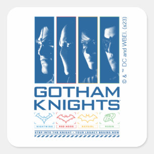 Gotham Knights Gezichtspanelen Vierkante Sticker